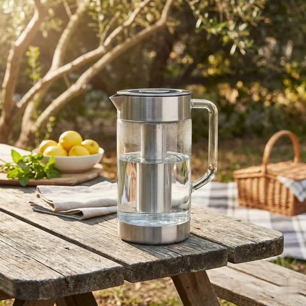 RO water purifier unit with multiple filters and a faucet